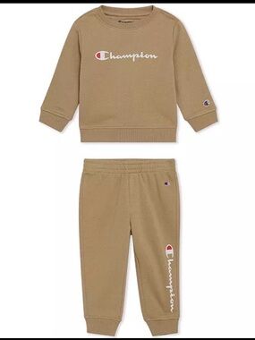 Champion Baby Boys 2-Piece Long Sleeve Crew Sweatshirt and Joggers Set